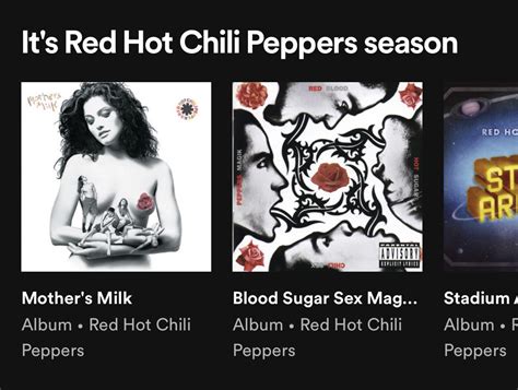 Well Its Officially Red Hot Chili Peppers Season According To Spotify R Redhotchilipeppers
