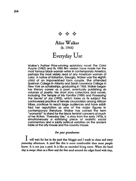 Everyday Use By Alice Walker Pdf