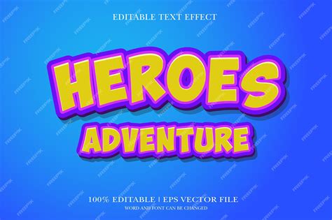 Premium Vector Heroes Adventure 3d Text Effect Styles Mockup Concept