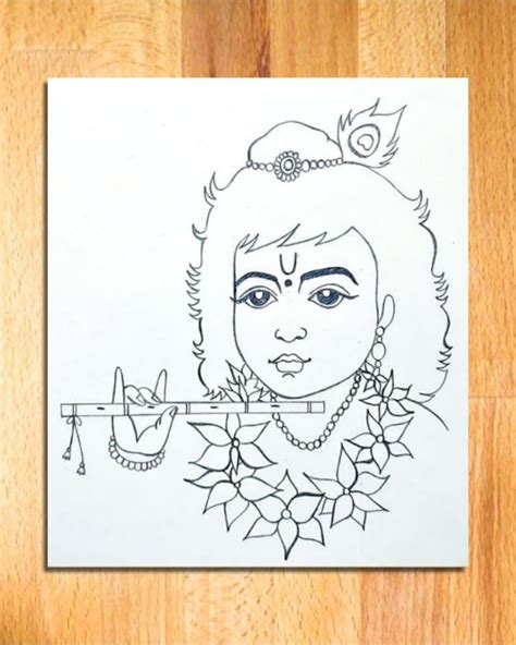 Easy Krishna Drawing For Krishna Janmastami How To Draw Lord Krishna