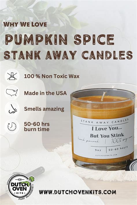 Pumpkin Spice Stink Away Candles With Instructions For How To Use Them