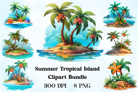 Summer Tropical Island Sublimation Png Graphic By Clipart Creative