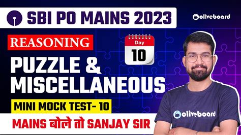 SBI PO MAINS Reasoning 2023 Puzzle And Miscellaneous For SBI PO Mains