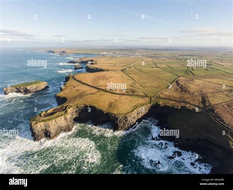 Aerial Loop Head Peninsula in West Clare, Ireland. Kilkee Beach County
