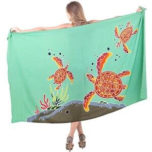 La Leela Donna Bikini Beach Sarong Wrap Maxi Pareo Verde Tartaruga Taglia Unica Stileo It