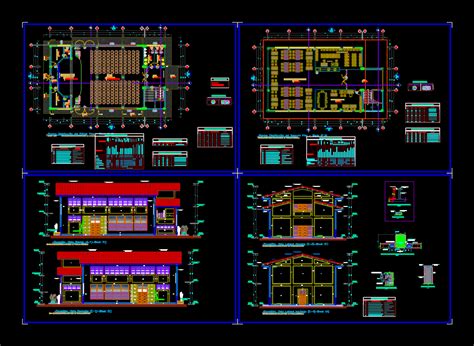 Multipurpose Room Staff Room And Library Dwg Block For Autocad