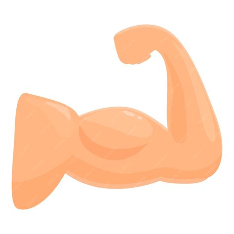 Gym Biceps Icône Dessin Animé Vecteur Bras Fort Corps Flexible