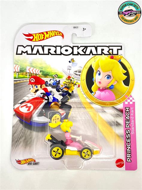 Princess Peach Standard Kart Mario Kart Hot Wheels Bent Card Etsy