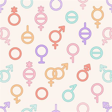 Gender Symbols Seamless Pattern Lgbtq Community Gay Lesbian Transgender Non Binary