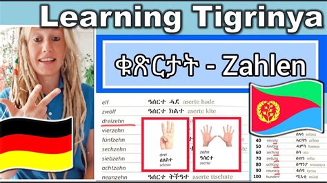 Tigrinya Deutsch ቁጽርታት Zahlen 1 100 ትግርኛ tigrinya