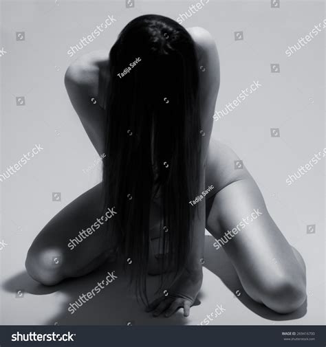 Naked Woman Kneeling Film Grain Added Stock Photo 269416700 Shutterstock