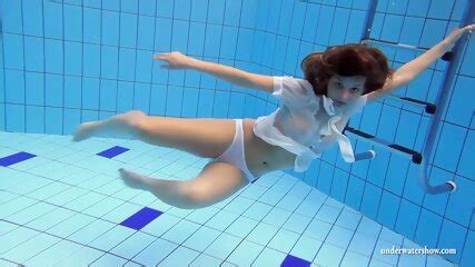 Big Tits Brunette Babe Zuzanna Swimming In The Pool