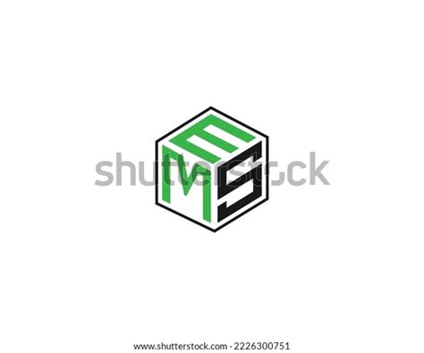 Abstract Font Ems Mes Logo Design Stock Vector Royalty Free