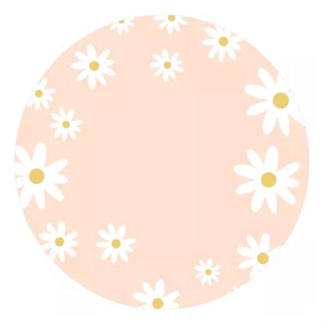 Painel Redondo Festa Tecido Margaridas Nude M Parcelamento Sem Juros