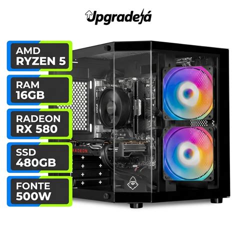 Rx 580 Ryzen 5 5500 - PC Gamer Uriel IV, AMD Ryzen 5 5500, Radeon RX 580 8GB, 16GB DDR4, SSD ...