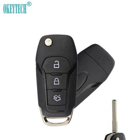 OkeyTech For Ford Key Shell 3 Button Flip Folding Auto Replacement