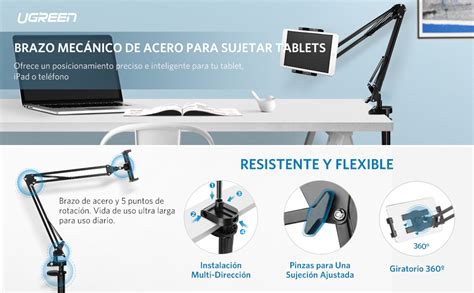 Ugreen Soporte Tablet Y Celular Brazo Articulado Met Lico Pinza