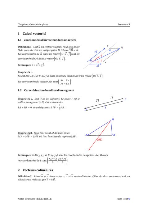 Vecteurs Du Plan 1ere S