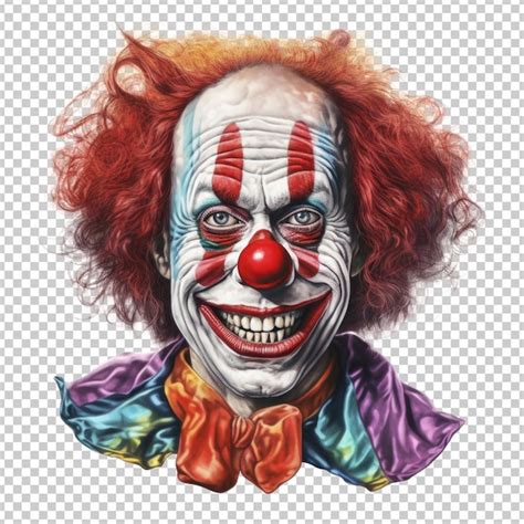 Premium PSD | Clown face shot illustration style isolated on transparent background