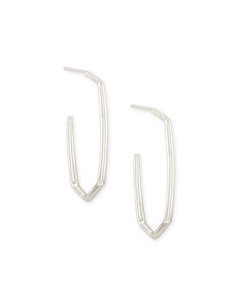 Ellen Hoop Earrings In Sterling Silver Kendra Scott