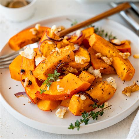 Roasted Kabocha Squash With Feta Cheese And Walnuts