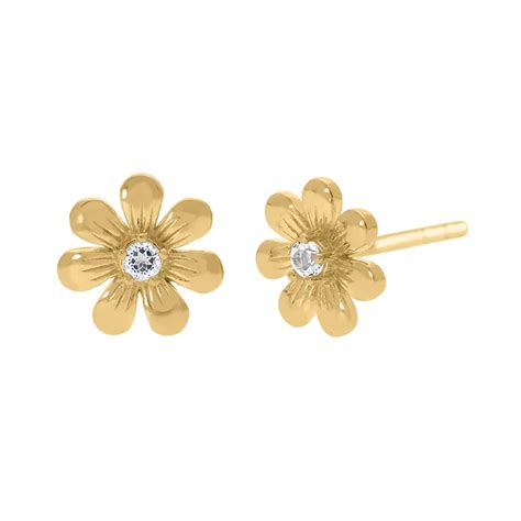 Gemnel New Arrivals Solid Sterling Silver K Gold Daisy Flower