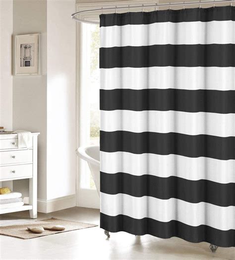 Black And White Stripe Shower Curtains Bathroom Accessories Waterproof