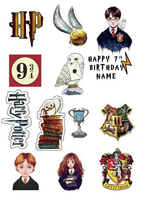 Harry Potter Personalised Edible Cake Decoration Cupcake Toppers A4