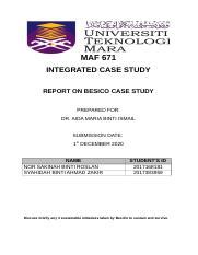 REPORT BESICO Docx MAF 671 INTEGRATED CASE STUDY REPORT ON BESICO