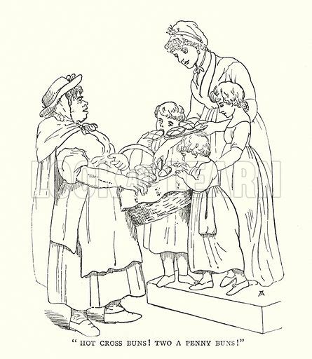 Hot Cross Buns Two A Penny Buns Stock Image Look And Learn