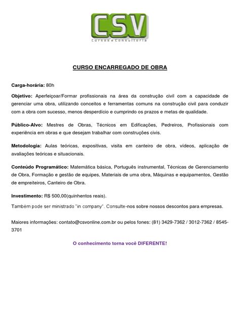 Curso Online de Encarregado de Obras | PDF