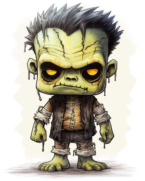 Premium Photo A Cartoon Zombie With A Spiky Hair And A Leather Jacket