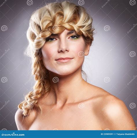 Beautiful Woman With Stylish Hairstyle Stock Image Image Of Face Person 23989391