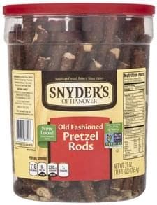 Snyders Old Fashioned Pretzel Rods 27 Oz Nutrition Information Innit