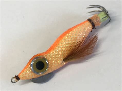 Tsuriken Shallow Big Eye Squid Jig Orange Glow Degree Sec Per