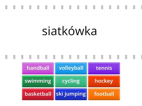 Sporty po angielsku - Find the match