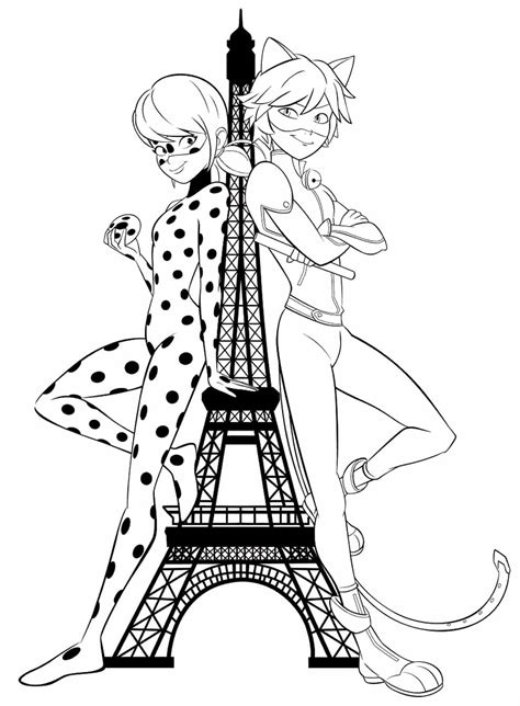 Ladybug E Cat Noir Para Colorir - Desenhos da Ladybug e do Cat Noir para colorir - Dicas Práticas