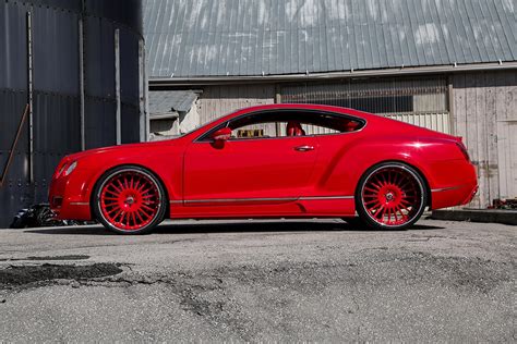 Lipstick Red Bentley Gt Sports Widebody Kit And Forgiato Wheels