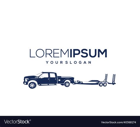 Logo Design Silhouette Trailer Car Royalty Free Vector Image