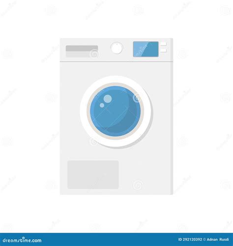 Washing Machine Flat Design Vector Illustration Laundry Service Room