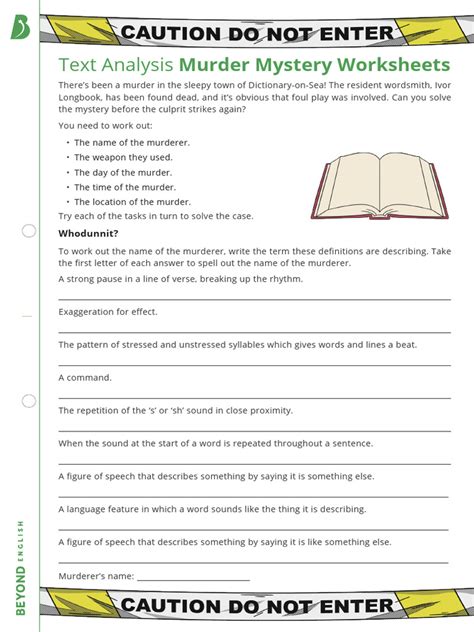 Murder Mystery Worksheet Whodunnit Pdf