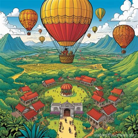 Hot Air Balloon Carnival Scene Stable Diffusion Online
