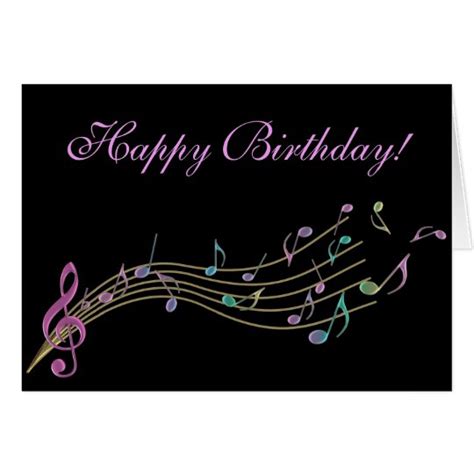 Happy Birthday Colorful Music Notes Card | Zazzle.com