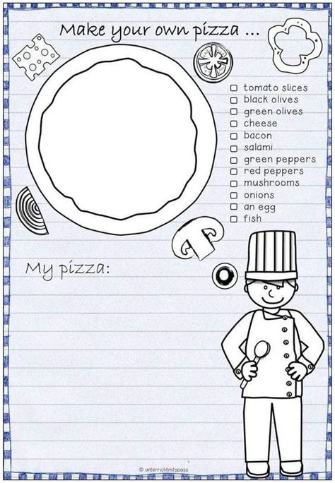Make Your Own Pizza Esl Worksheet ️ ️ ️ Ittt Worksheets Library