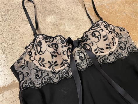 Vintage Sheer Black Babydoll Lingerie Nightie Sexy Lingerie Etsy