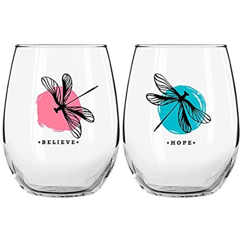 Dragonfly Ts For Women Stemless Wine Glass 2 Pc Set 17 Oz