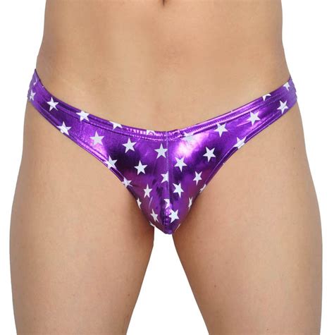 Sexy Men S Shiny Thong Briefs Underwear Enhance Bulge Pouch Bikini Thong Pants MU X