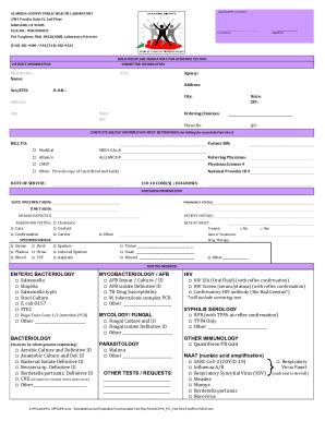 Fillable Online Specimen Submittal Form Specimen Submittal Form Fax