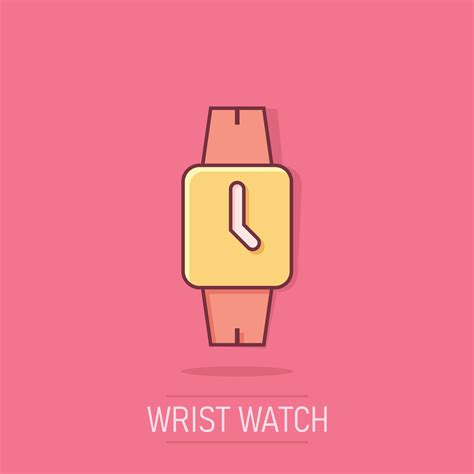 Wrist Watch Icon In Comic Style Hand Clock Cartoon Vector Illustration