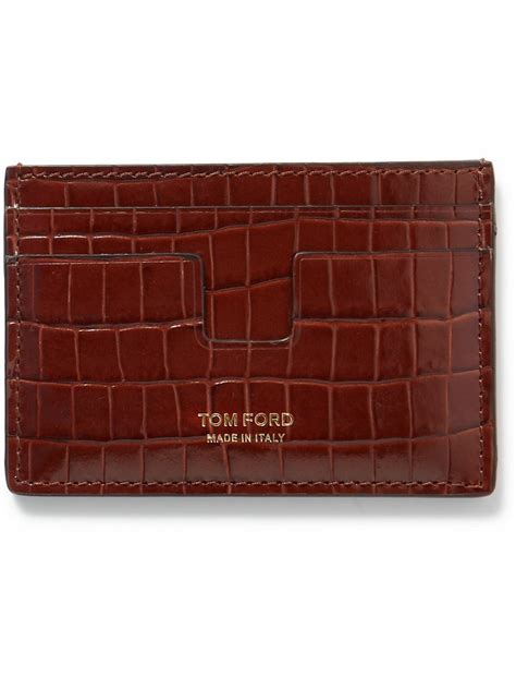TOM FORD - Croc-Effect Leather Cardholder TOM FORD